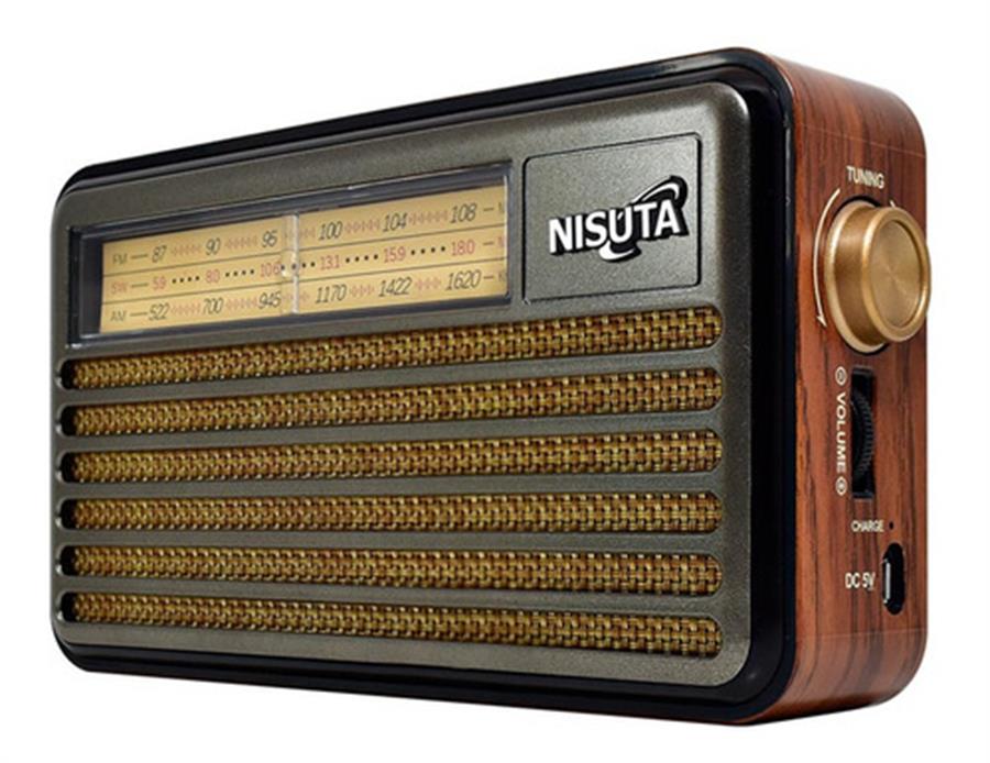 RADIO VINTAGE NS-RV22S CON CARGA SOLAR + POWER BANK - AM-FM-BT-SD
