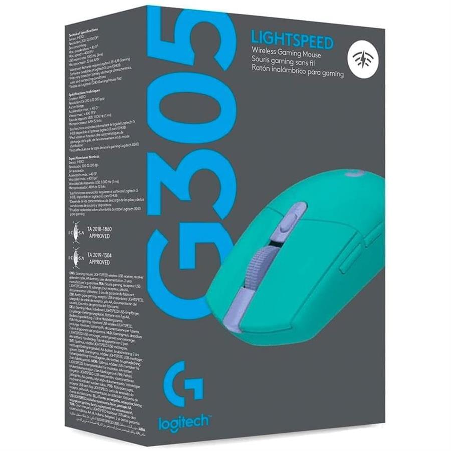 MOUSE GAMER LOGITECH G305 LIGHTSPEED MINT 12000DPI - WIRELESS