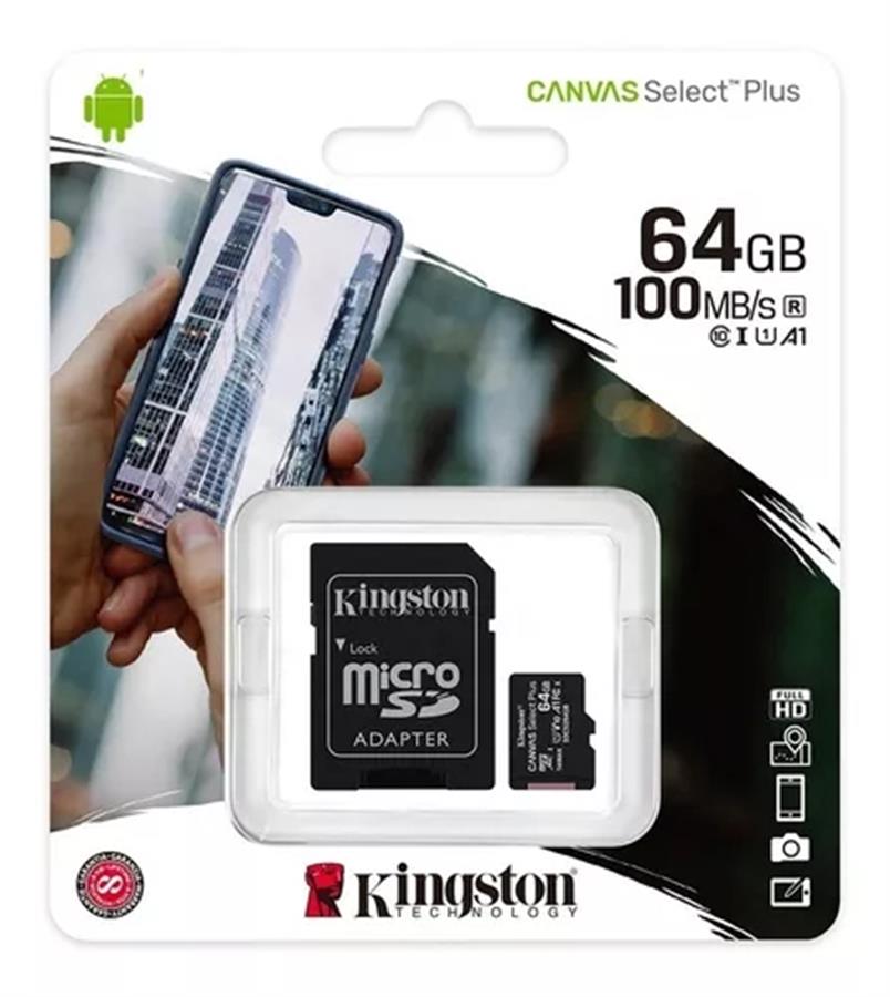 MICRO SD 64GB C10 KINGSTON CANVAS SELECT PLUS