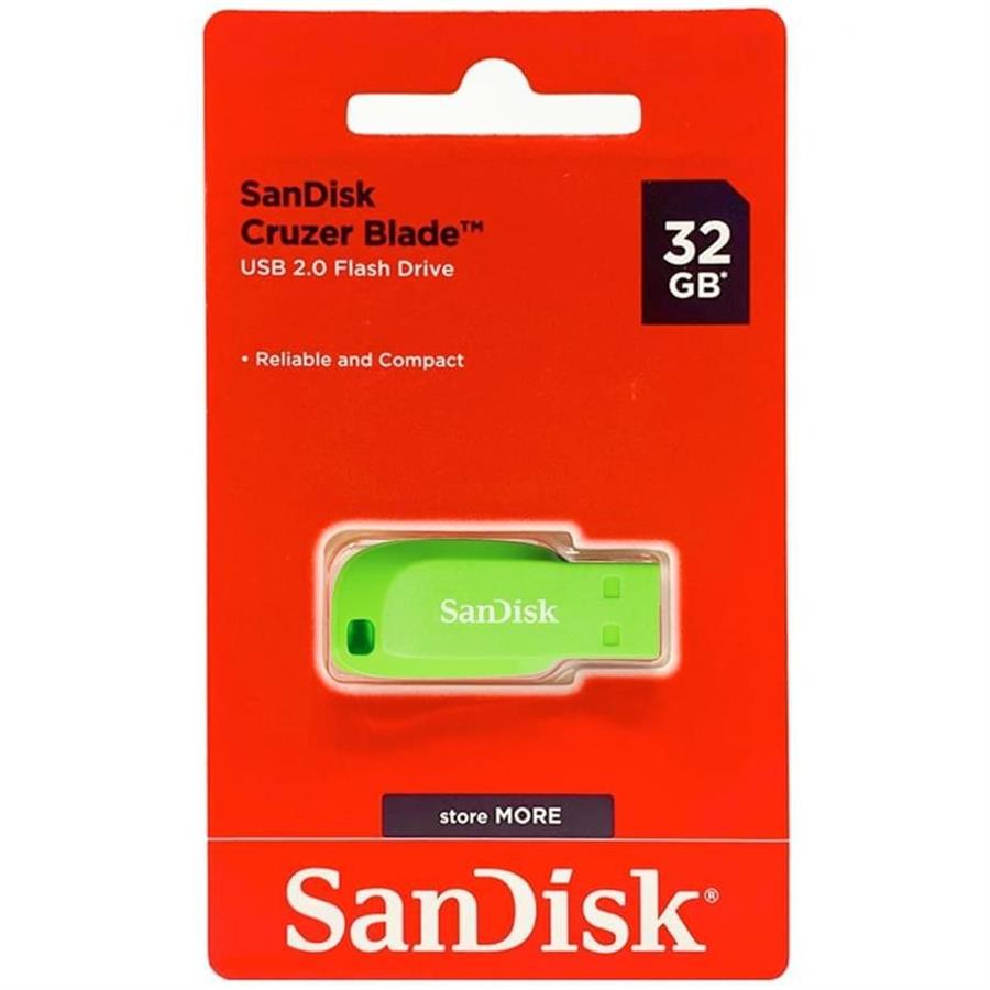 PEN DRIVE 32 GB SANDISK CRUZER BLADE VERDE USB2.0