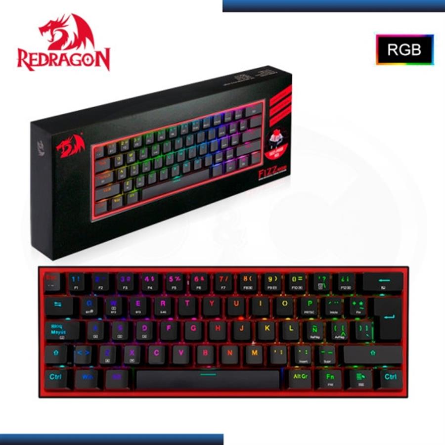 TECLADO MECANICO REDRAGON FIZZ PRO BLACK K616-RGB SWITCH RED