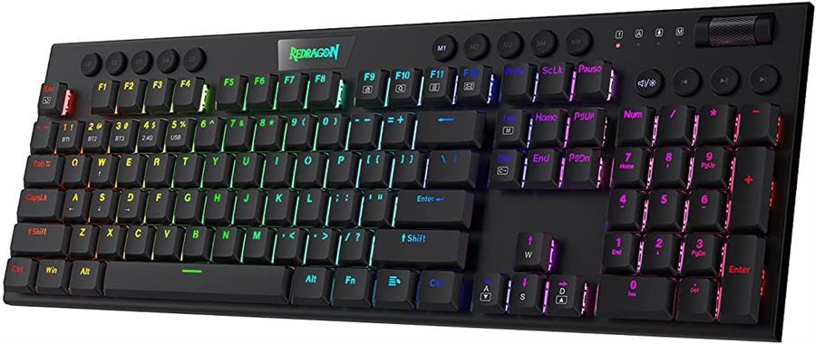 TECLADO MECANICO WIRELESS REDRAGON BLACK HORUS K618-RGB