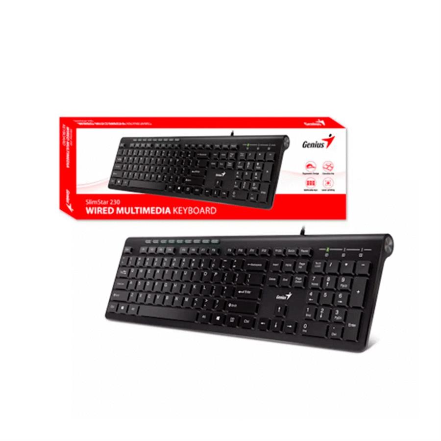 TECLADO GENIUS SLIMSTAR 230 USB NEGRO