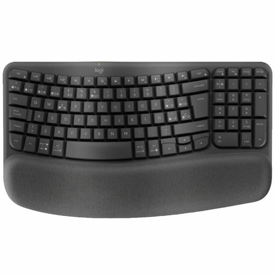TECLADO LOGITECH WAVE KEYS ERGO NEGRO WIRELESS