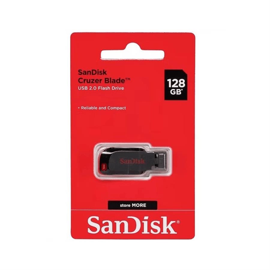 PEN DRIVE 128 GB SANDISK CRUZER BLADE NEGRO/ROJO USB2.0