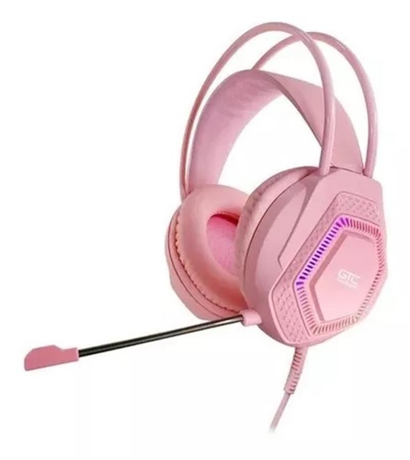 AURICULAR GAMING GTC ANIME ANI-H01 - LUCES RGB - MIC FLEX - ROSA