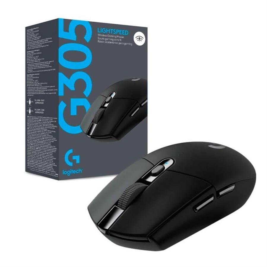 MOUSE GAMER LOGITECH G305 LIGHTSPEED BLACK 12000DPI - WIRELESS