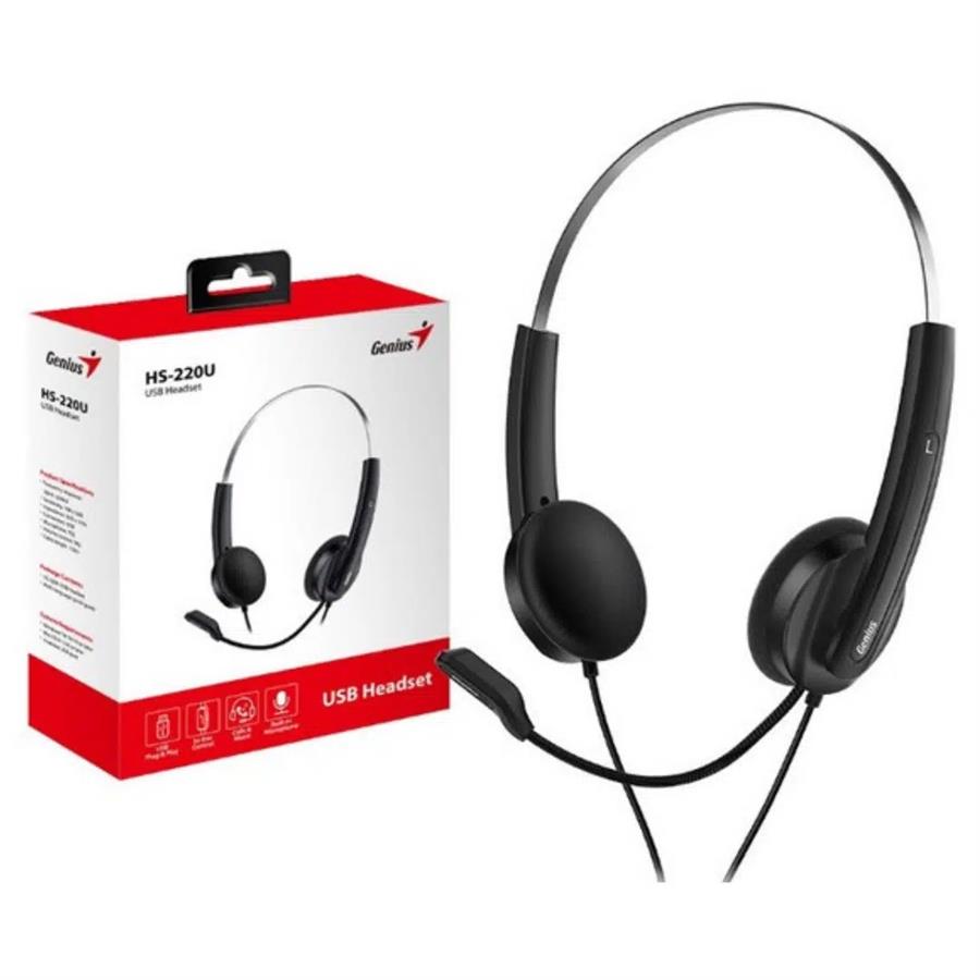 AURICULARES GENIUS HS-220U CON MICRÓFONO USB DIGITAL
