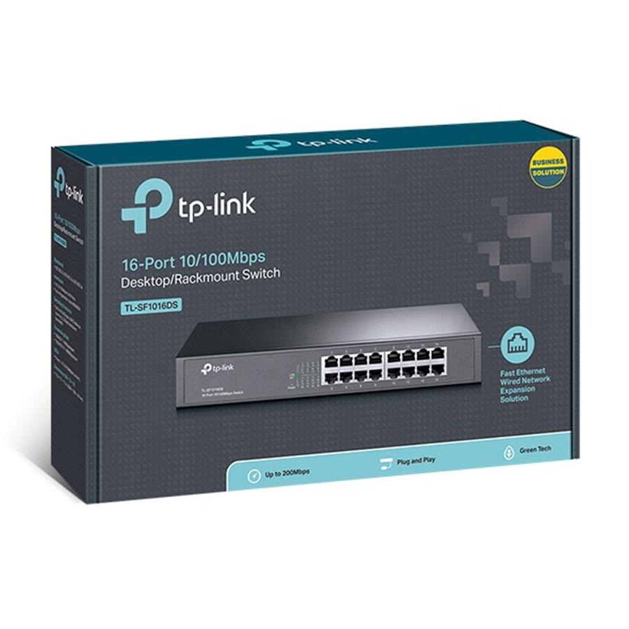 SWITCH 16P TP-LINK SF1016DS FAST ETHERNET DESKTOP-