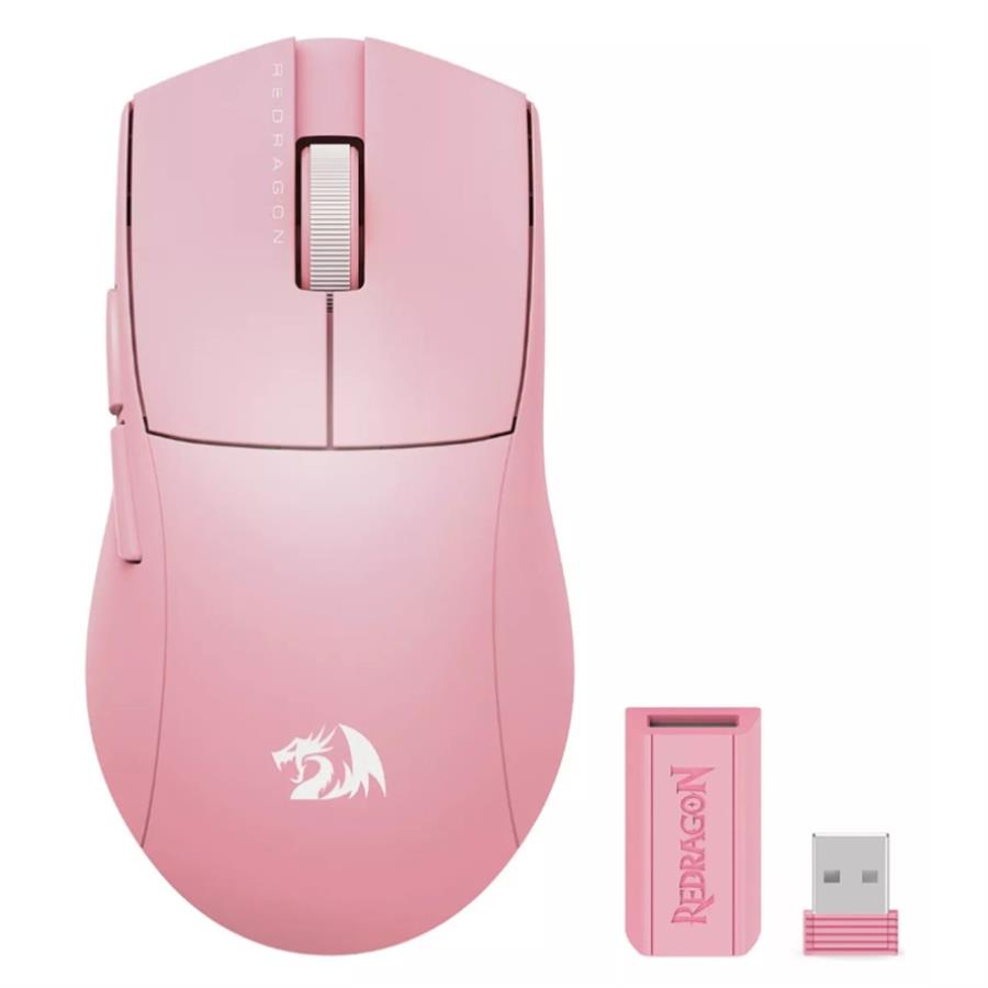 MOUSE REDRAGON KING 1K PINK 12.400 DPI M724P