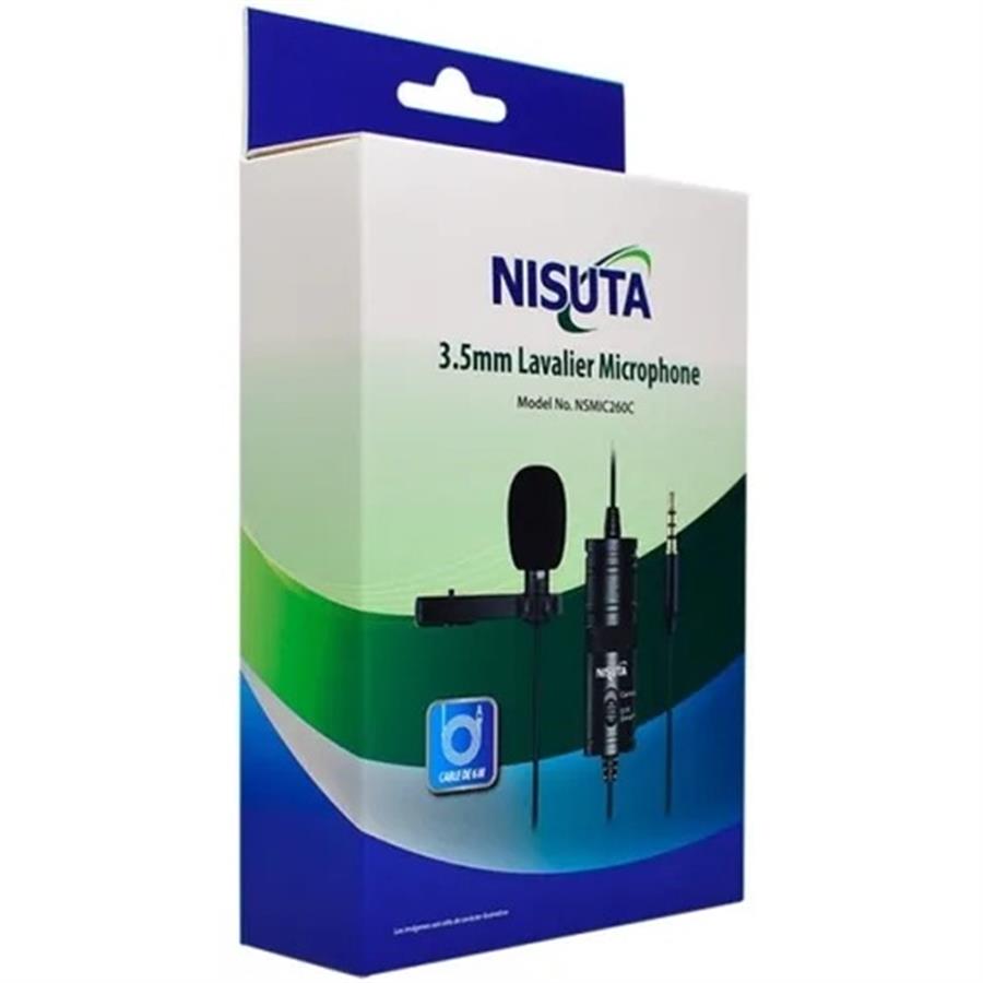 MICROFONO CORBATERO 3.5MM CABLE 6M NISUTA NSMIC260C