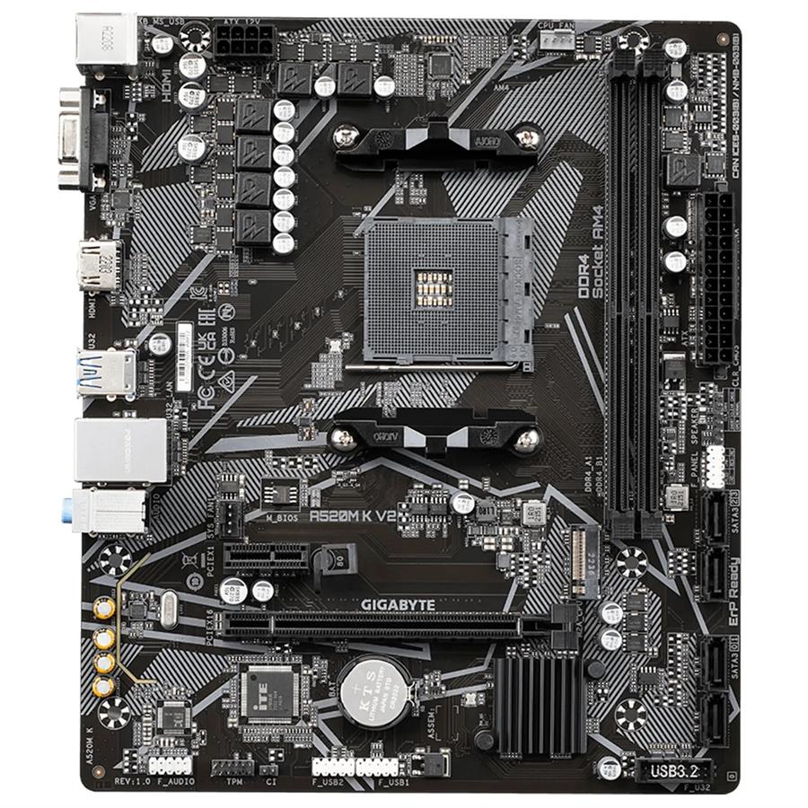 MOTHERBOARD GIGABYTE A520M K V2V - AM4 - PCIE 3.0