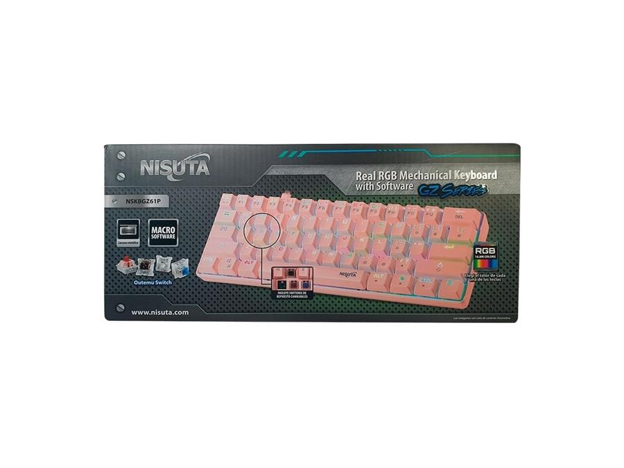 TECLADO MECANICO RGB REAL DE 61 TECLAS PROGRAMABLES NS-KBGZ61P