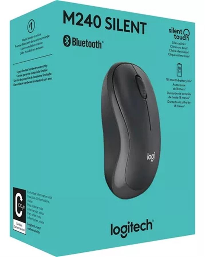 MOUSE BLUETOOTH LOGITECH M240 SILENT NEGRO