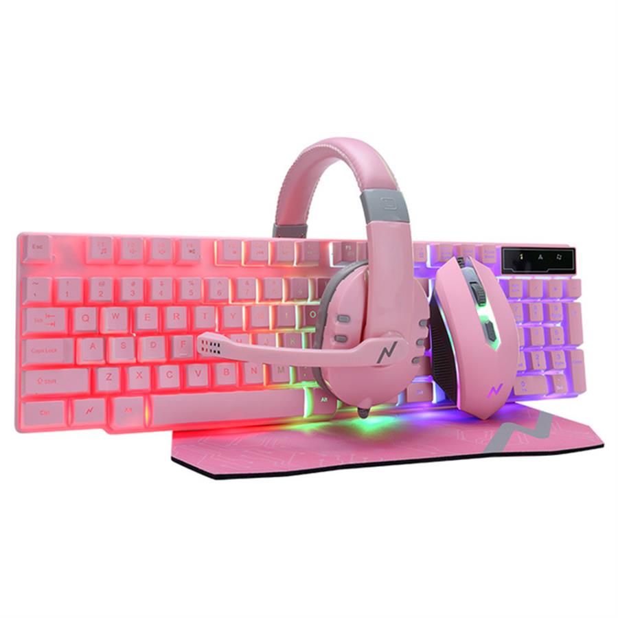 COMBO GAMING TEC + MOU + AURI + PAD NOGA NKB-411 PINK